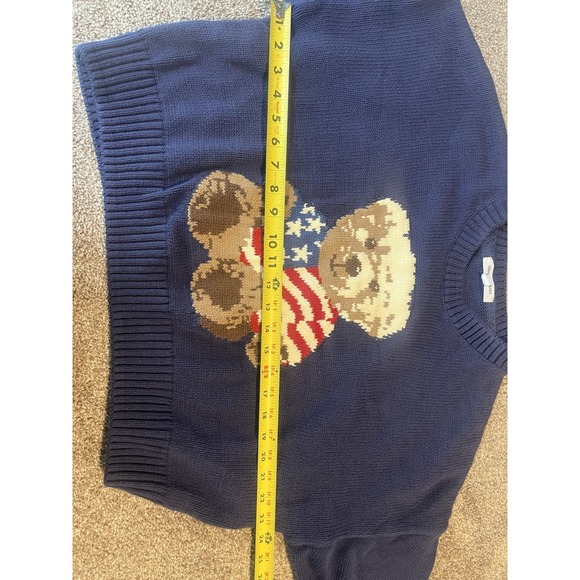 Women's Grayson Threads American Flag Cropped Navy Bear Graphic Sweater Sz XL - Picture 8 of 8
